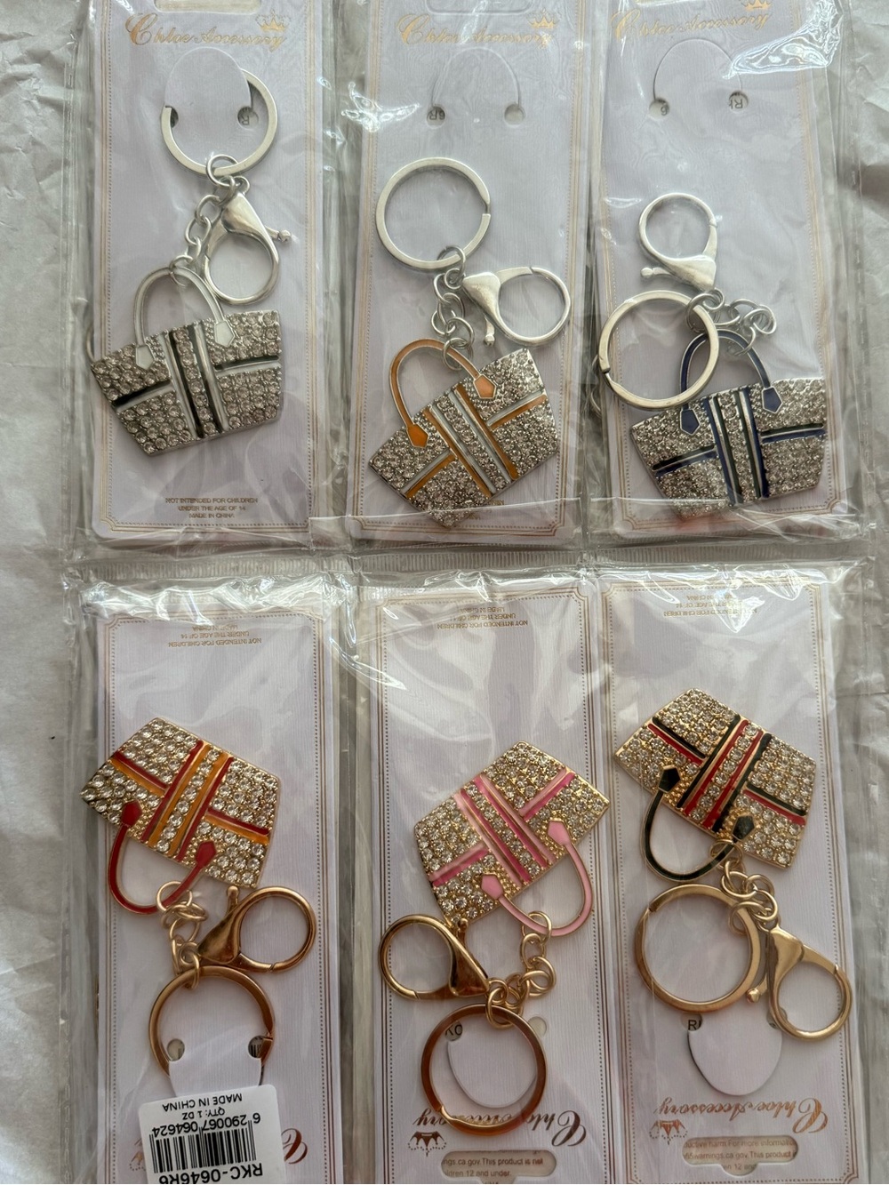 Crystal Handbag Keychain/Charm Pink, Red, Gold, Black, Silver Options
